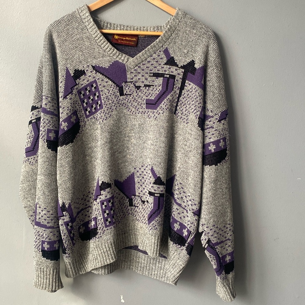 Grey & Purple Sweater